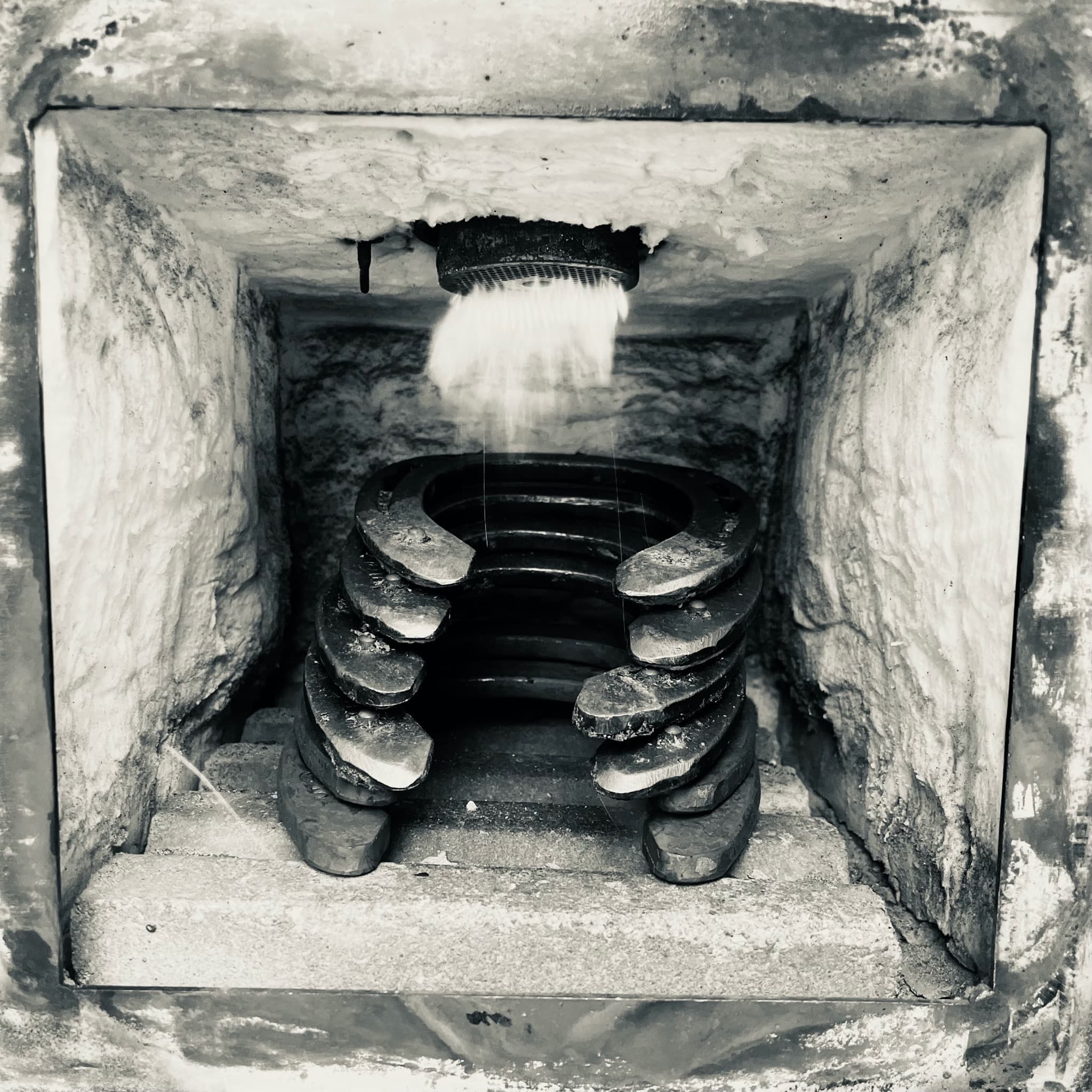 Hufeisen im Schmiedeofen
